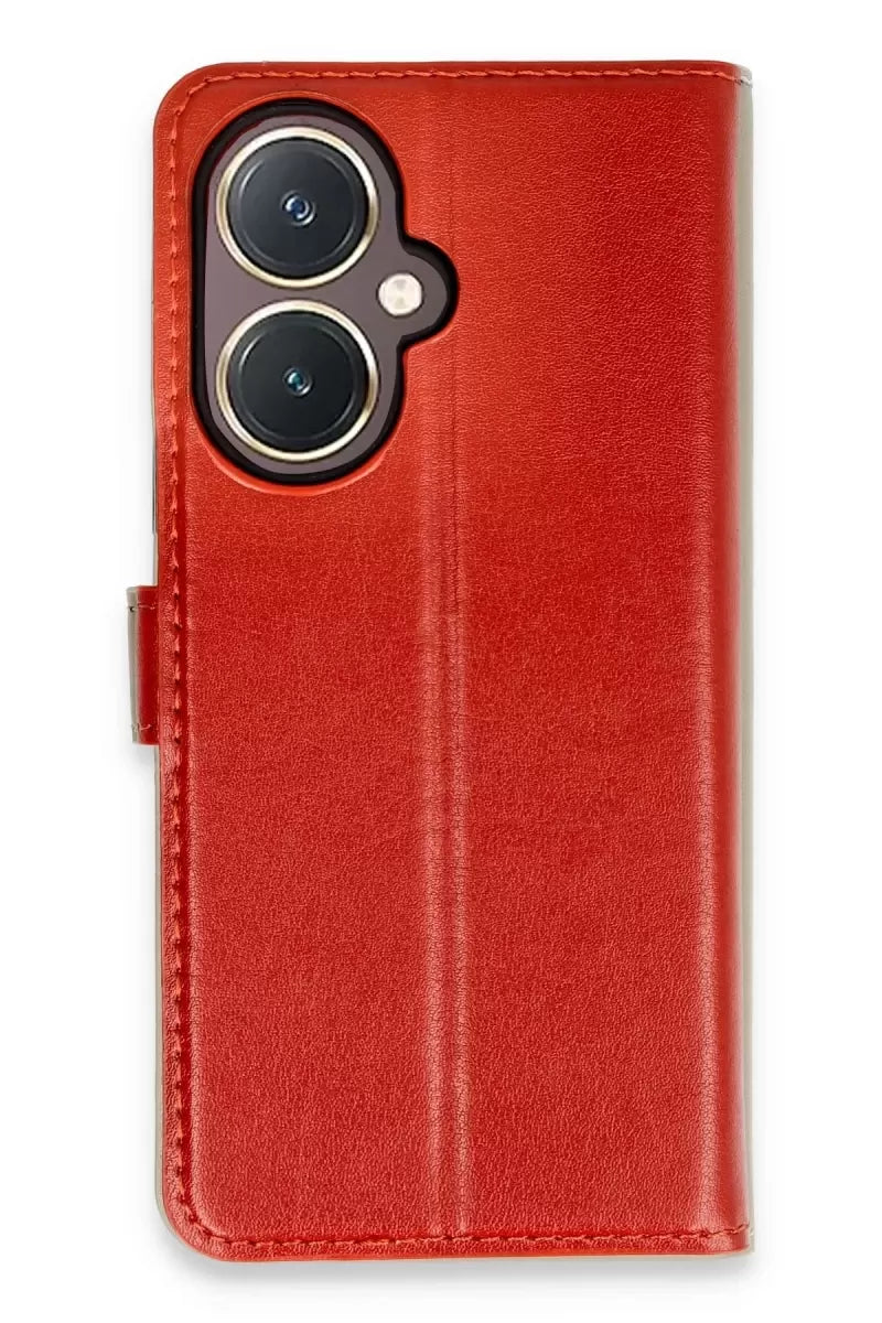 Newface Vivo Y27 Kılıf Trend S Plus Kapaklı Kılıf - Kırmızı