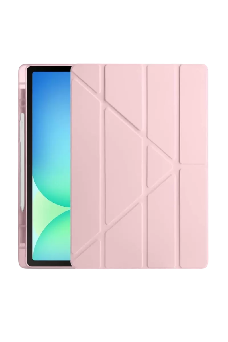 Newface Apple İpad Pro 13 (2024) Kılıf Kalemlikli Hugo Tablet Kılıfı - Rose Gold