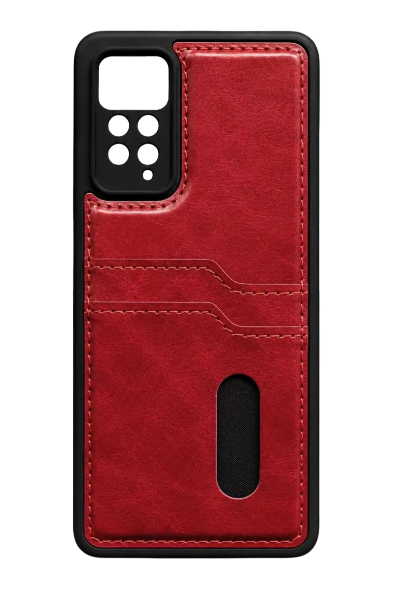 Newface Xiaomi Redmi Note 12 Pro 4g Kılıf Sara Kartvizitli Deri Kılıf - Kırmızı