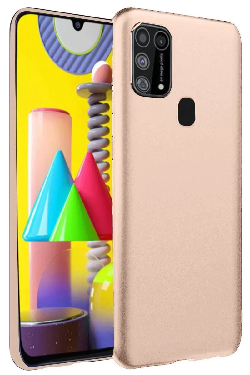 Newface Samsung Galaxy M31 Kılıf Nano İçi Kadife Silikon - Pudra