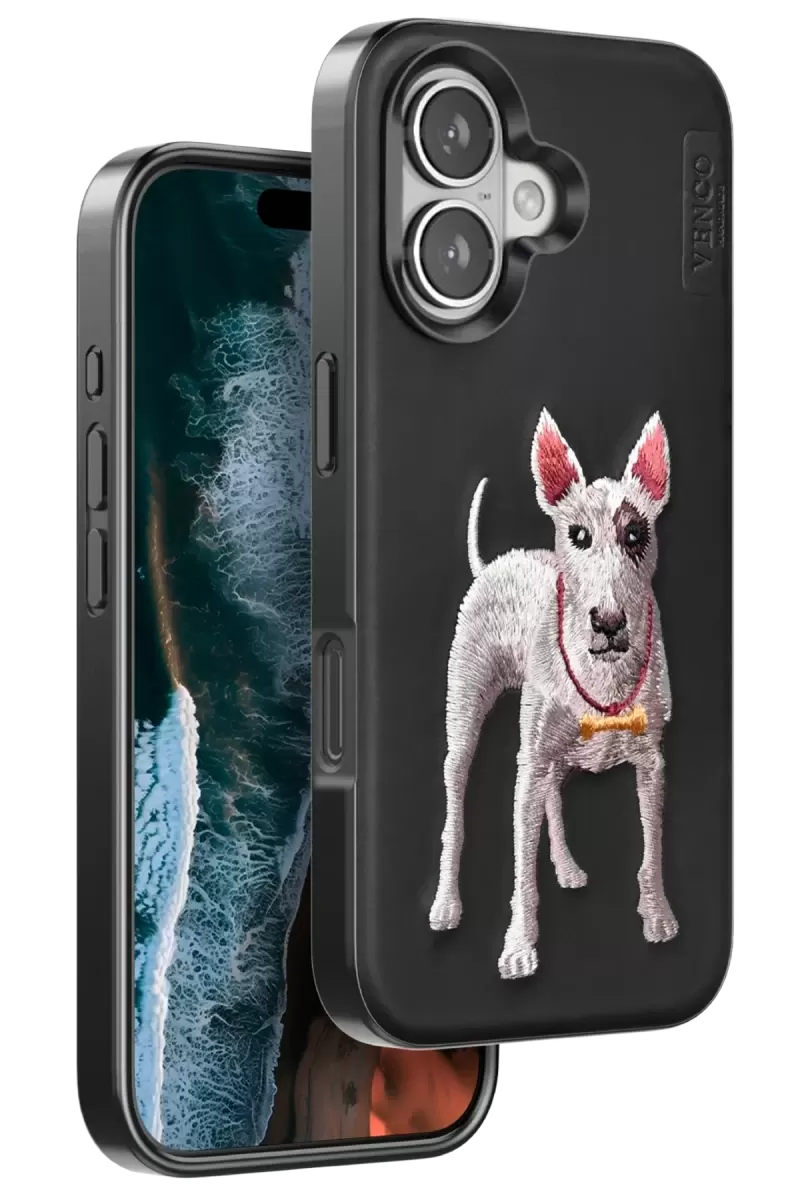 Venco Apple İphone 16 Perma Desenli Kapak - Siyah