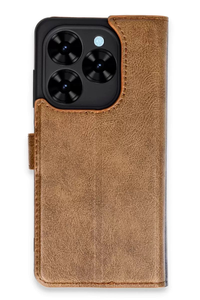 Newface Tecno Spark Go 2024 Kılıf Trend S Plus Kapaklı Kılıf - Taba