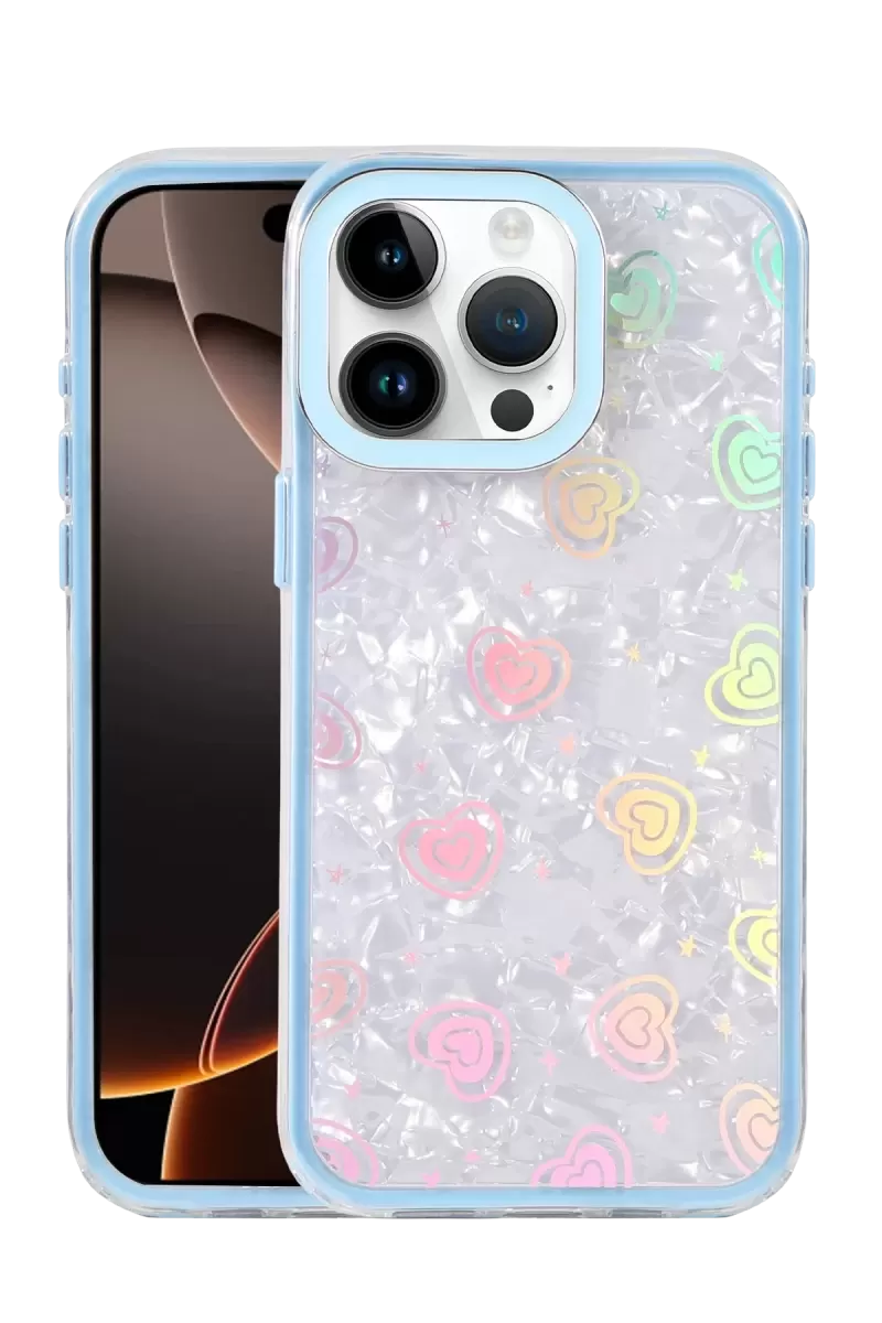 Newface Apple İphone 16 Pro Lumi Desenli Kapak - Mavi