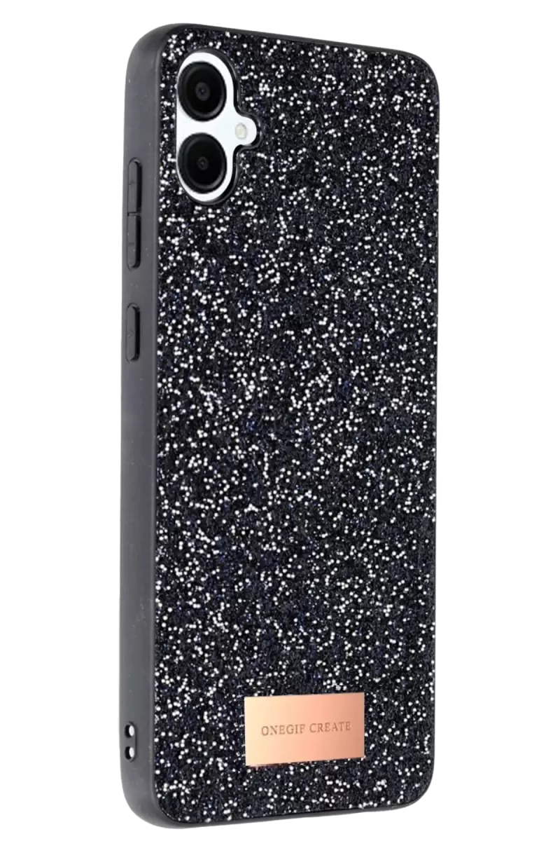 Onegif Samsung Galaxy A06 Bright Simli Kapak - Siyah