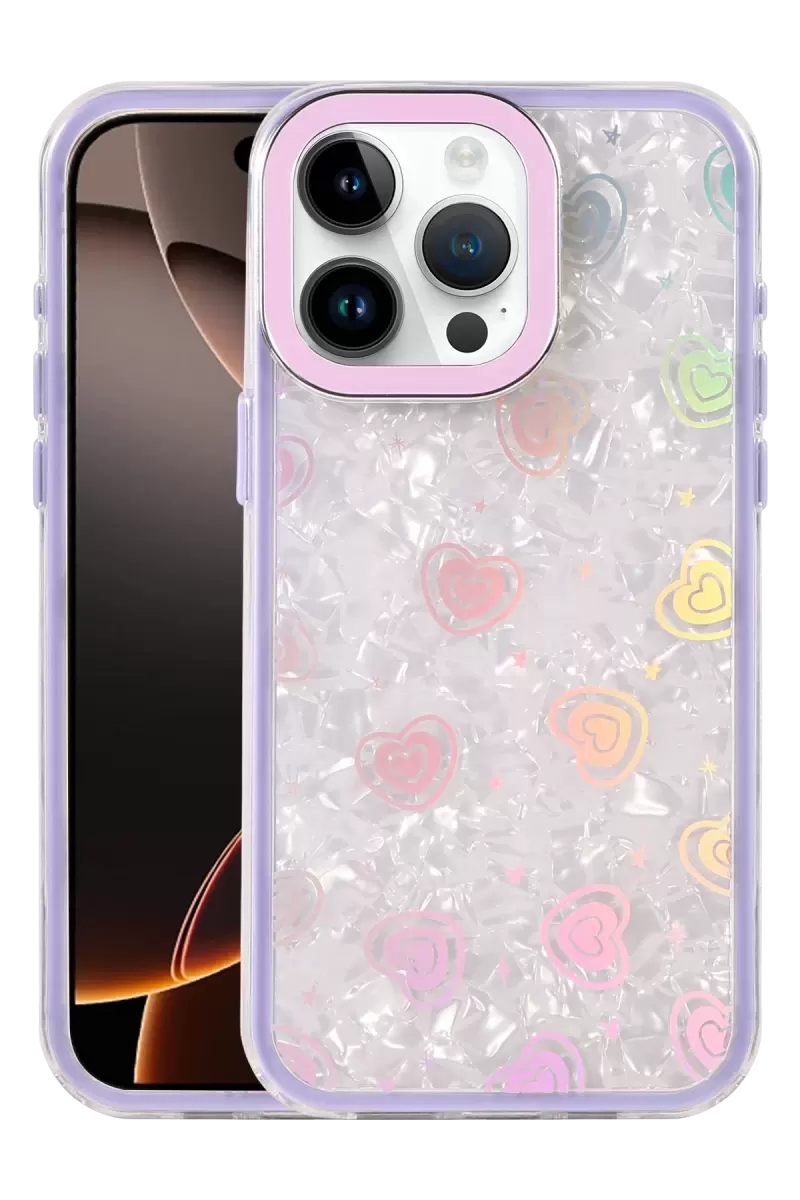 Newface Apple İphone 15 Pro Lumi Desenli Kapak - Mor