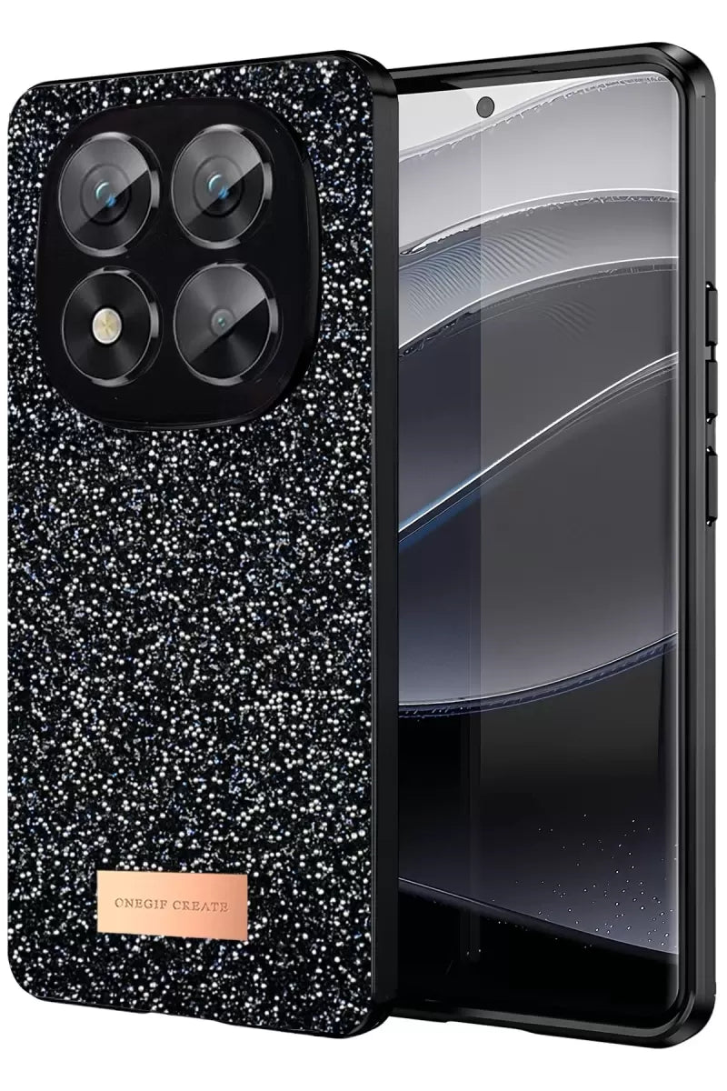 Onegif Xiaomi Redmi Note 14 Pro 5g Bright Simli Kapak - Siyah