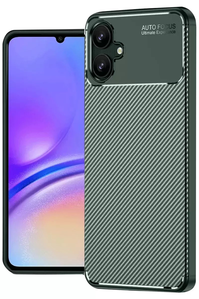 Newface Samsung Galaxy A06 Kılıf Auto Focus Karbon Kapak - Koyu Yeşil