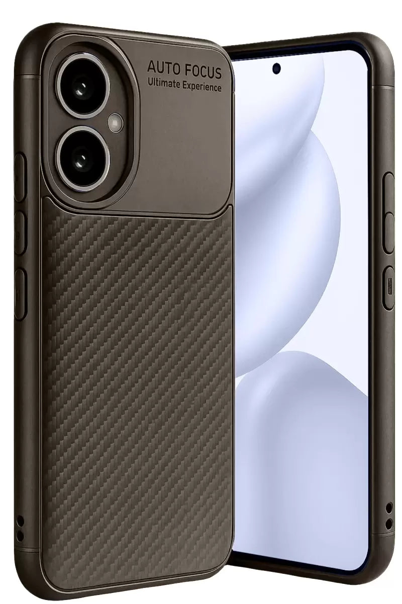 Newface Honor 400 Kılıf Auto Focus Karbon Kapak - Kahverengi