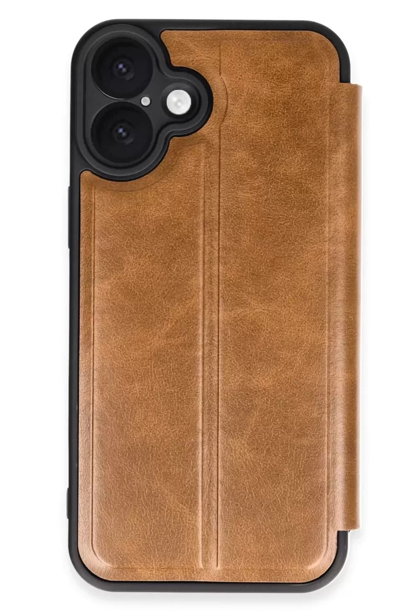 Newface Apple İphone 16 Kılıf Flip Cover - Taba