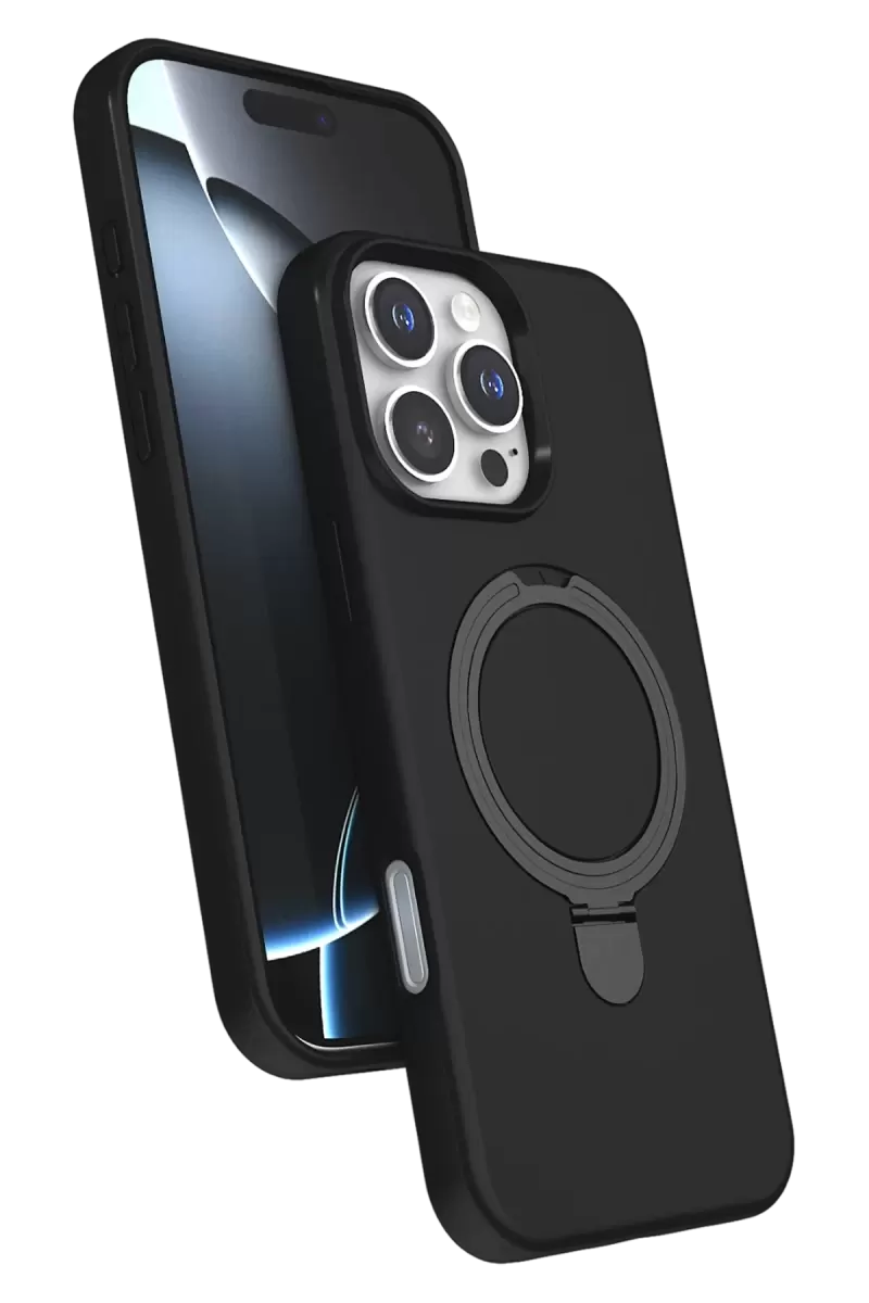 Newface Apple İphone 16 Pro Regal Magsafe Standlı Kapak - Siyah