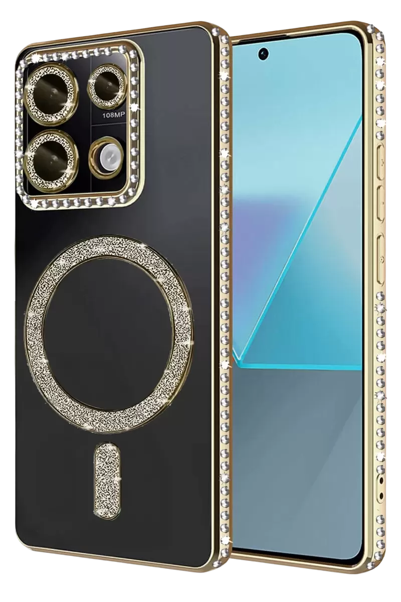 Newface Xiaomi Redmi Note 13 Pro 4g Joke Simli Magneticsafe Kılıf - Gold