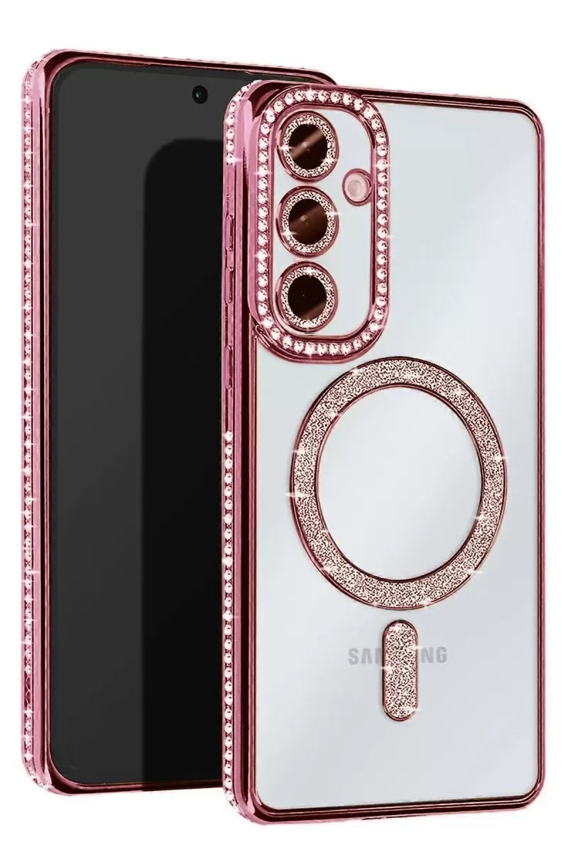 Newface Samsung Galaxy S24 Fe Joke Simli Magneticsafe Kılıf - Pembe