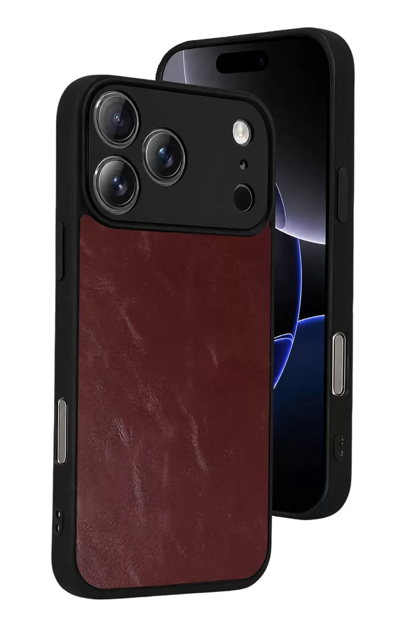 Newface Apple İphone 17 Pro Aras Deri Kapak - Bordo