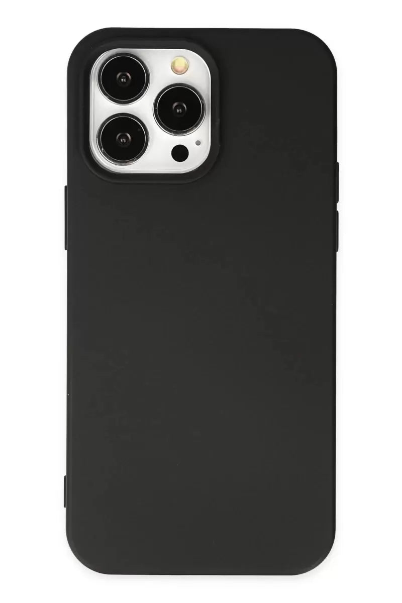 Newface Apple İphone 15 Pro Kılıf Nano İçi Kadife Silikon - Siyah