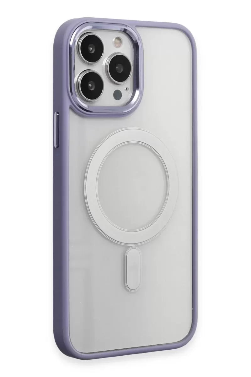 Newface Apple İphone 15 Pro Max Kılıf Room Magneticsafe Silikon - Lila