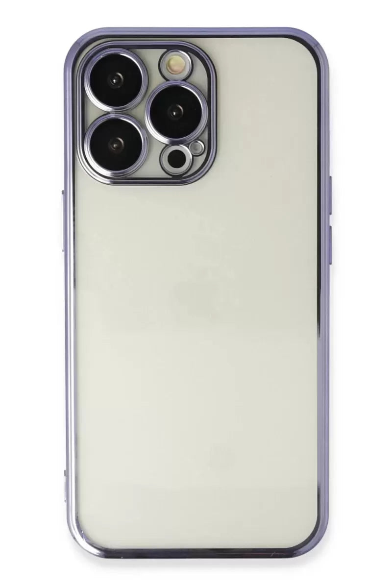 Newface Apple İphone 14 Pro Max Kılıf Razer Lensli Silikon - Mor