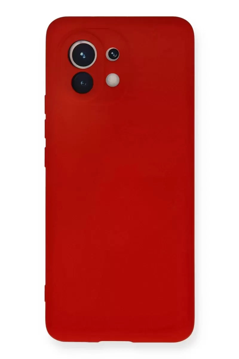 Newface Xiaomi Mi 11 Kılıf Nano İçi Kadife Silikon - Kırmızı