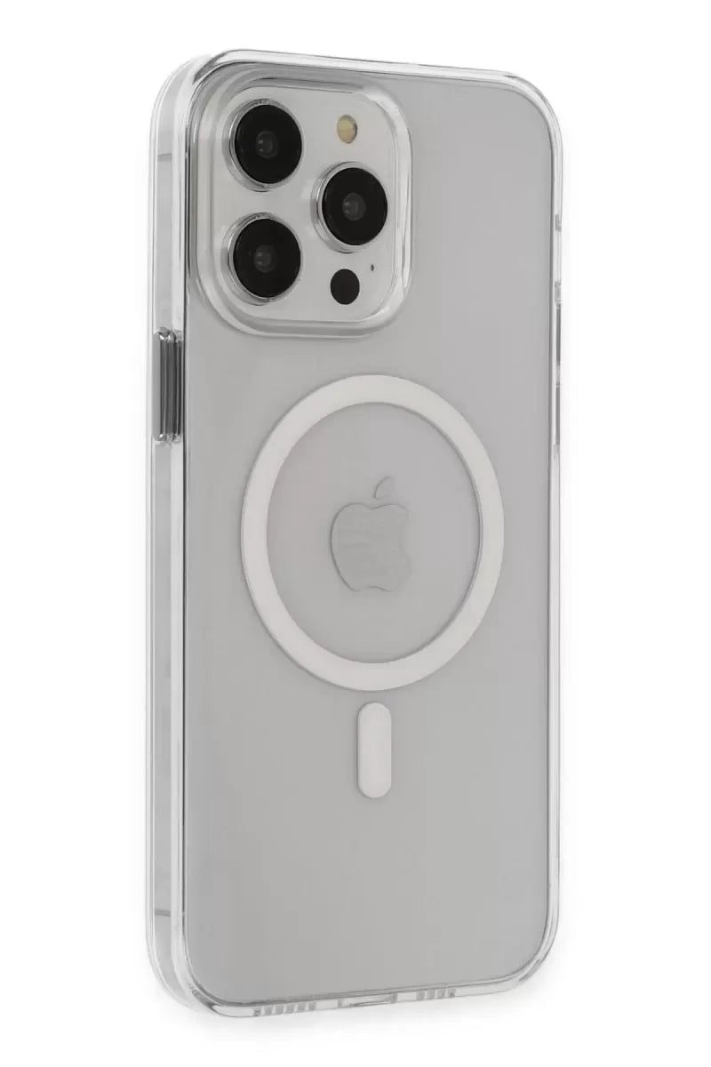 Newface Apple İphone 15 Pro Max Kılıf Tron Şeffaf Magsafe Kapak - Şeffaf