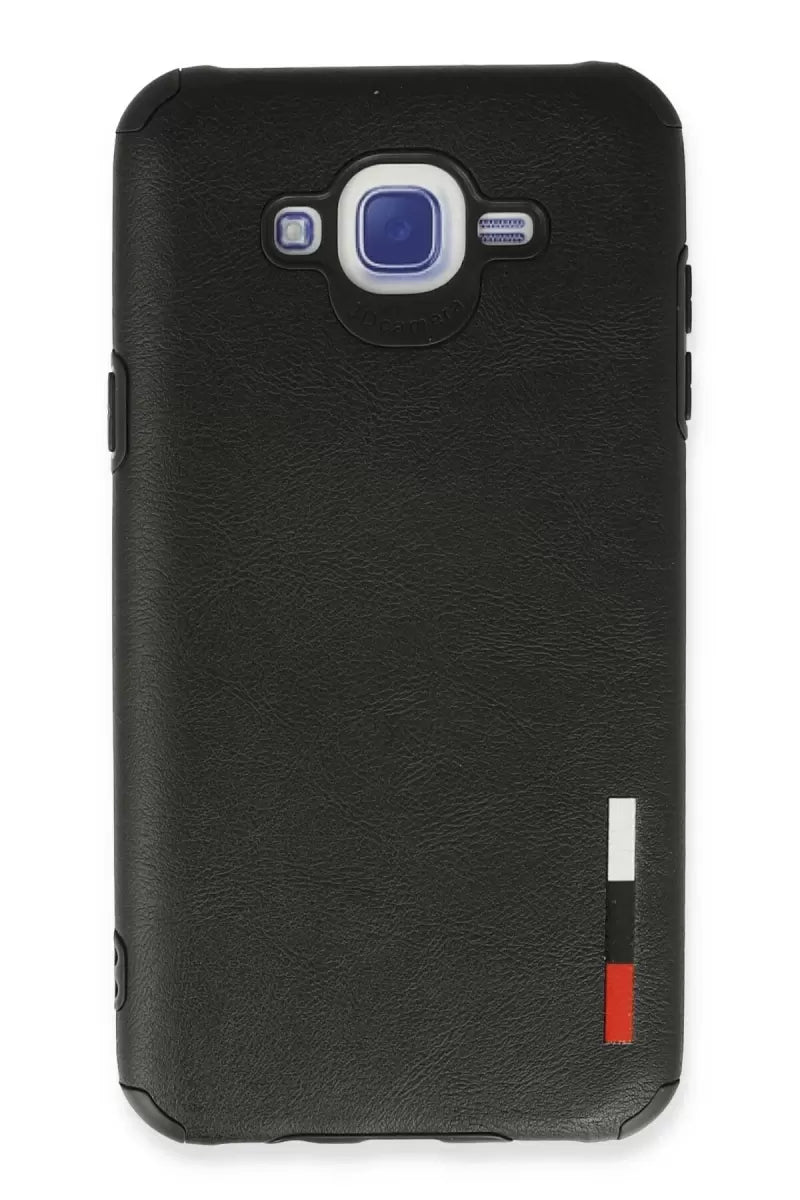 Newface Samsung Galaxy J7 Kılıf Loop Deri Silikon - Siyah