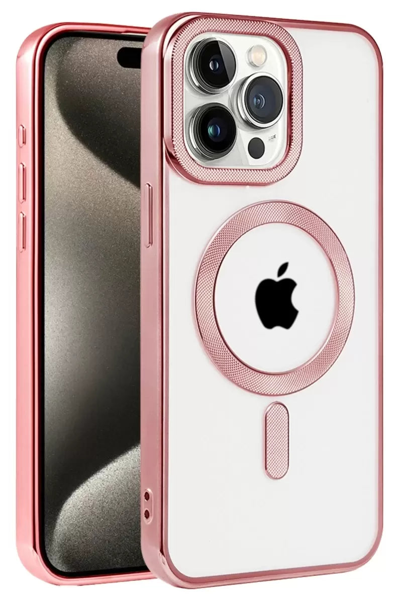 Newface Apple İphone 14 Pro Kılıf Kronos Magsafe Kapak - Rose Gold
