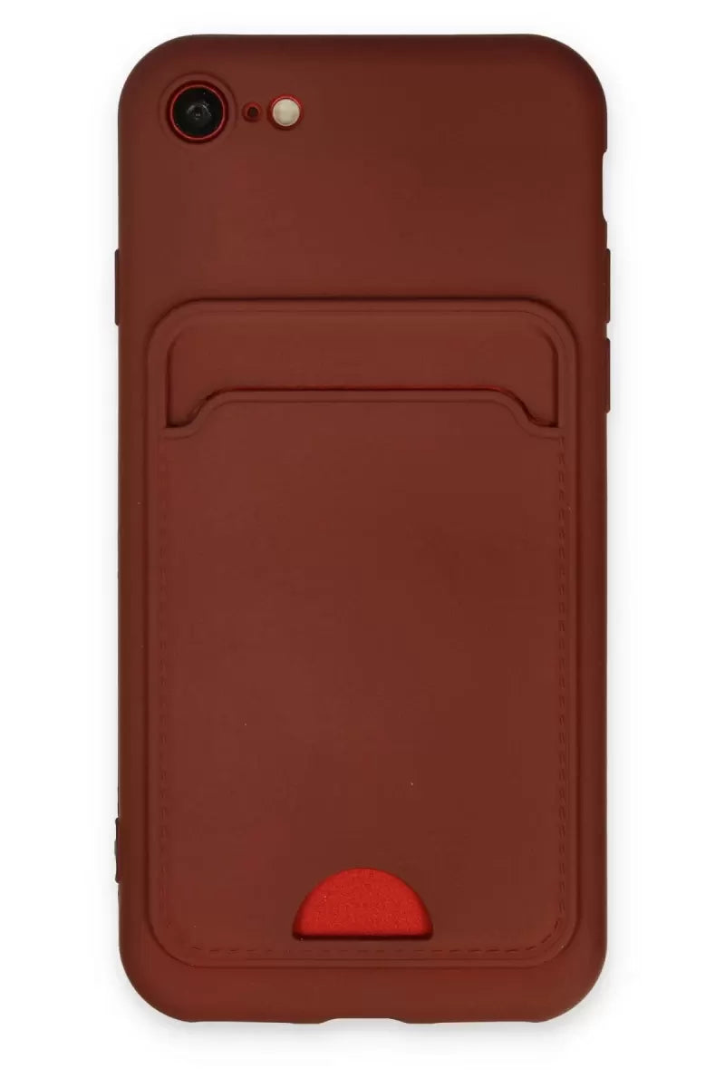 Newface Apple İphone 7 Kılıf Kelvin Kartvizitli Silikon - Bordo