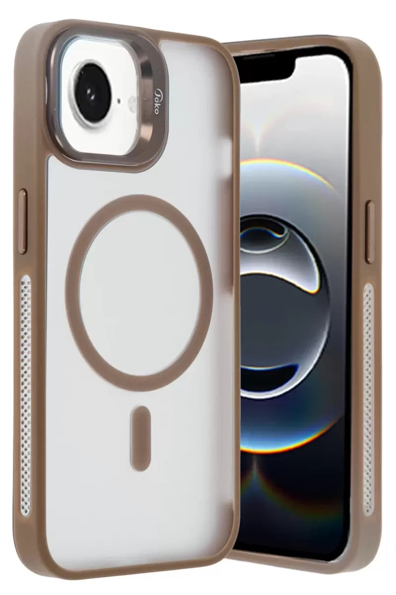 Joko Apple İphone 16e Flet Lens Magsafe Kapak - Gold