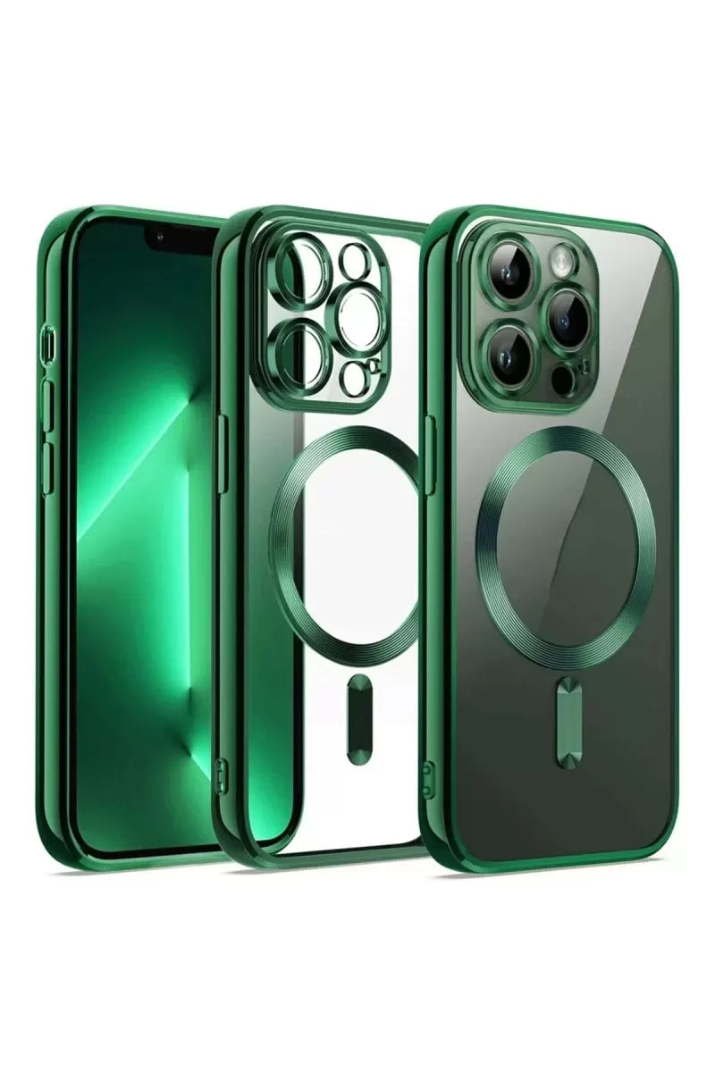 Newface Apple İphone 12 Pro Kılıf Kross Magneticsafe Kapak - Koyu Yeşil