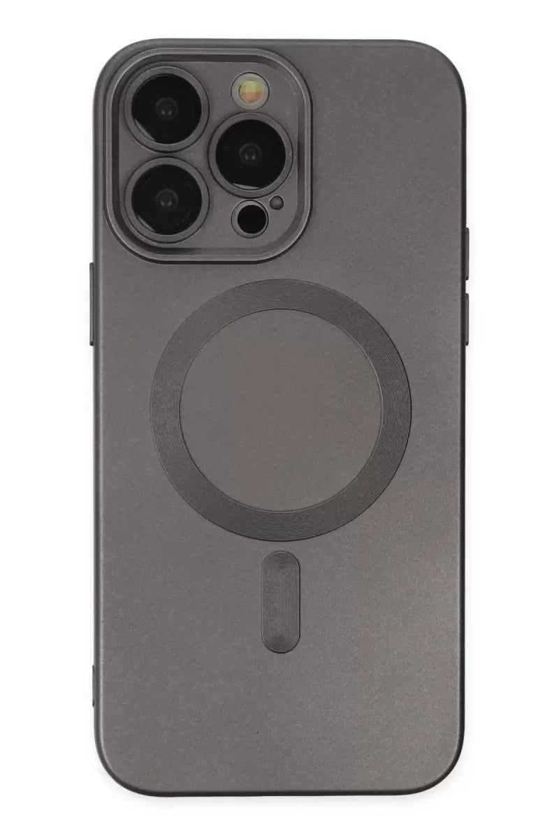 Newface Apple İphone 13 Pro Kılıf Moshi Lens Magneticsafe Silikon - Füme