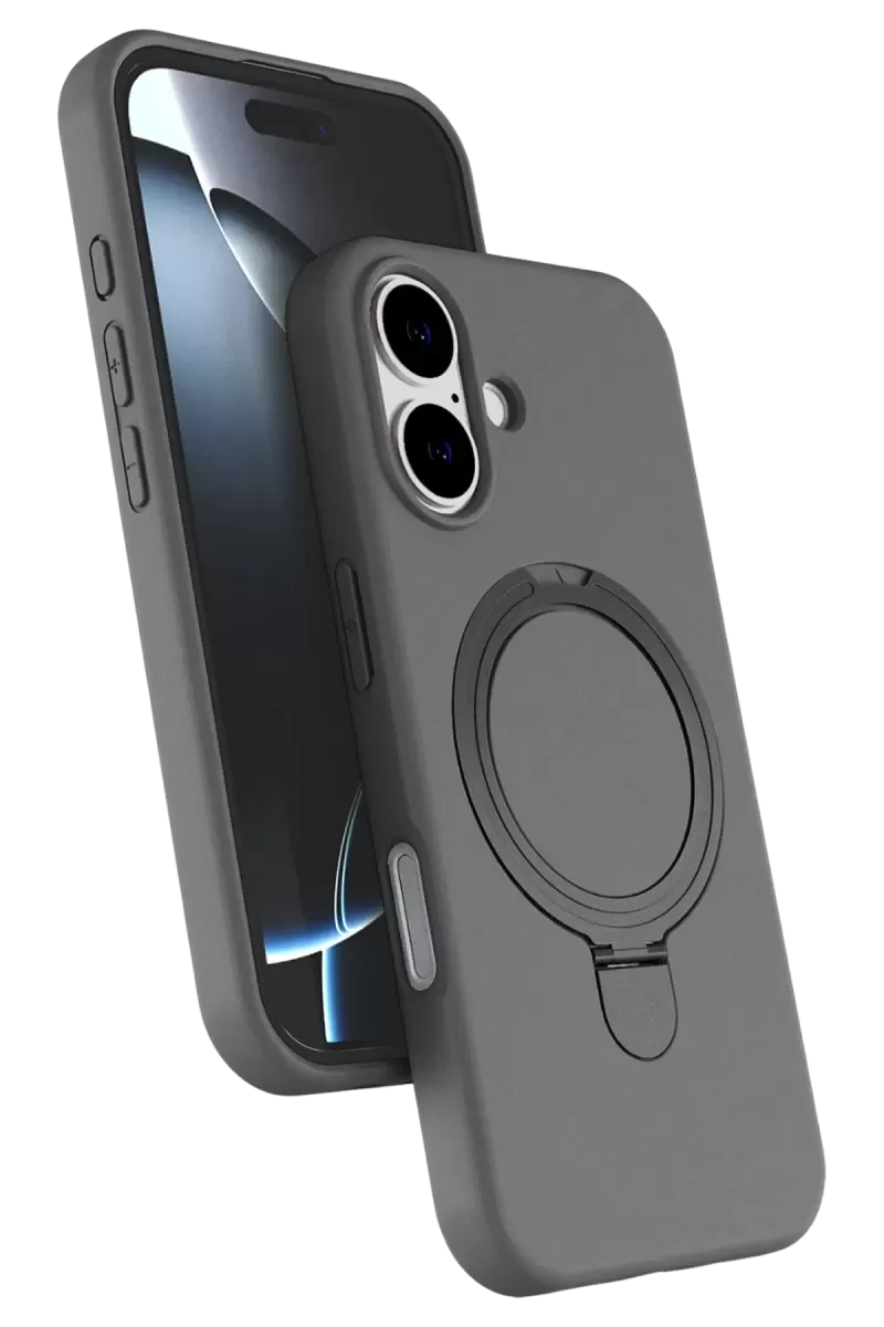 Newface Apple İphone 16 Plus Regal Magsafe Standlı Kapak - Titan Gri