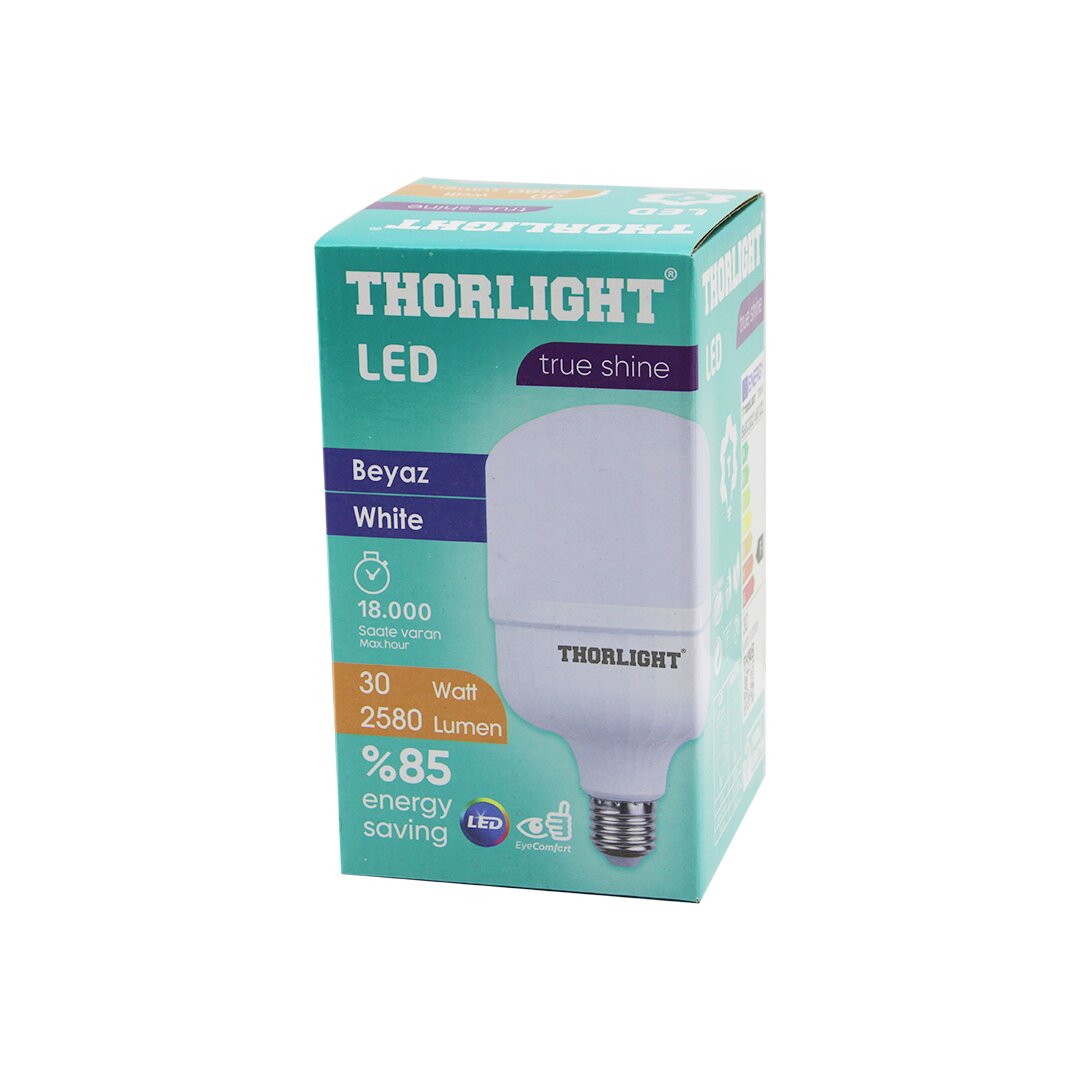 THORLIGHT T-30B 30W E27 TORCH T-SHAPE BEYAZ LED AMPUL 2580 LUMEN - 6400K - 18000 SAAT - 2835 SMD LED (5643)