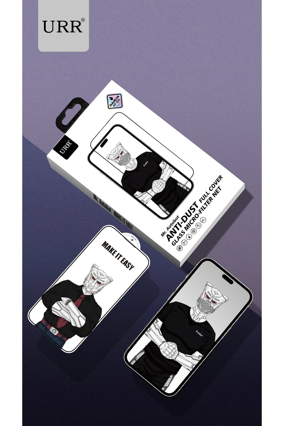 URR Apple iPhone 15 Pro Max Lazer Antidust Cam Ekran Koruyucu - Siyah
