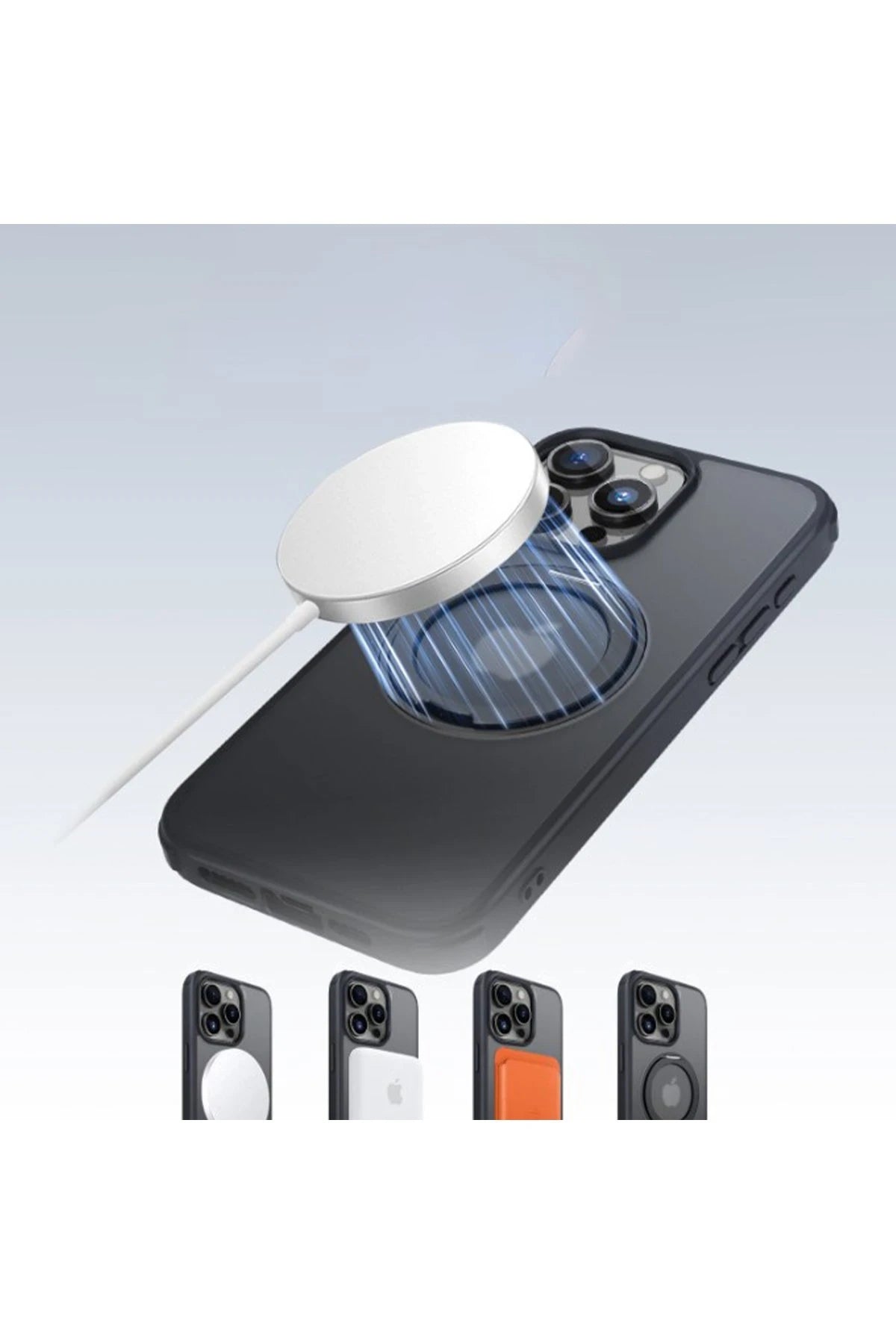 Yesido Apple iPhone 16 PC15 Razor Magsafe Standlı Kapak - Siyah