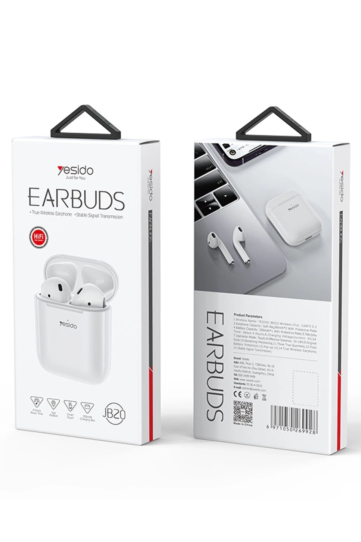Yesido JB20 BT 5.3 TWS Kablosuz Airpods Kulaklık - Beyaz