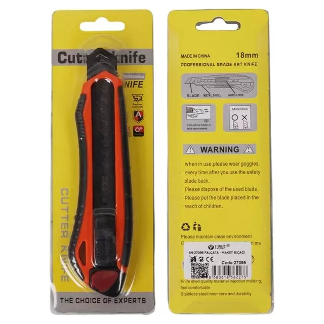 Sunup Sn-27095 Plastik Gövde Profesyonel 18 Mm Metal Maket Bıçağı-falçata