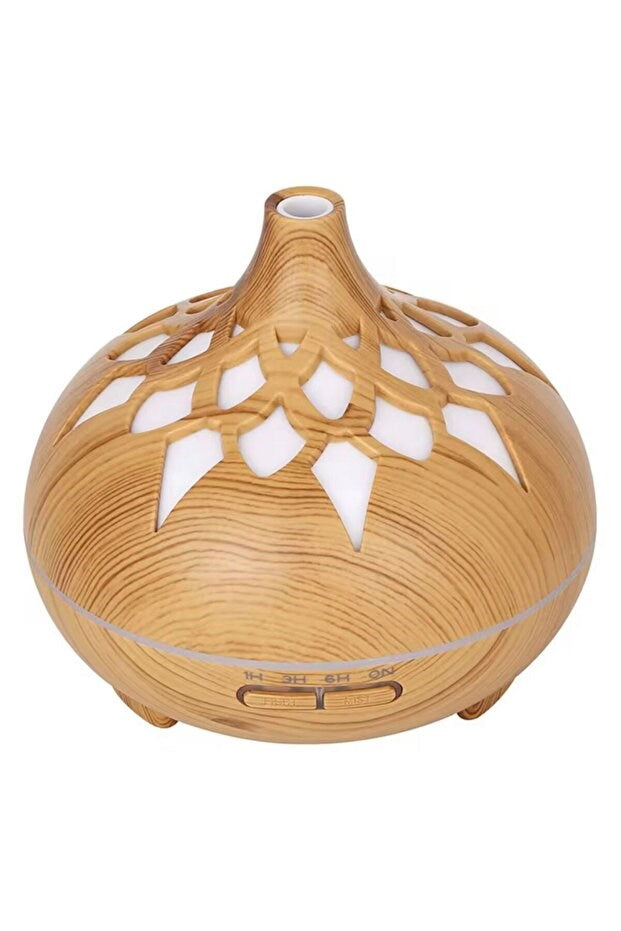 Aroma Difüzör Gece Işığı 7 Led DESENLİ Nemlendirici Kumandalı Buhar Makinesi 550 ml