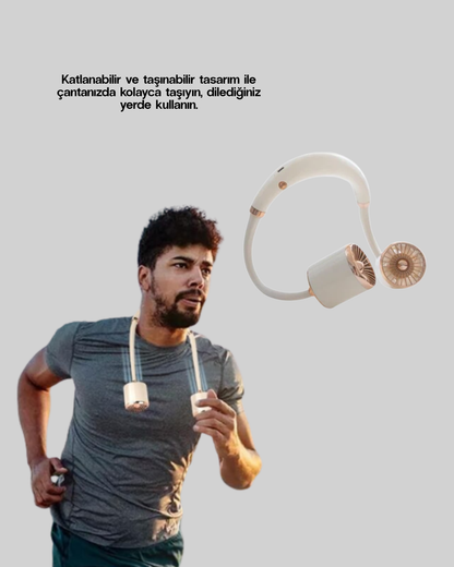 Yazlık Taşınabilir Sessiz Boyun Fanı 3 Kademe Hız Ayarlı