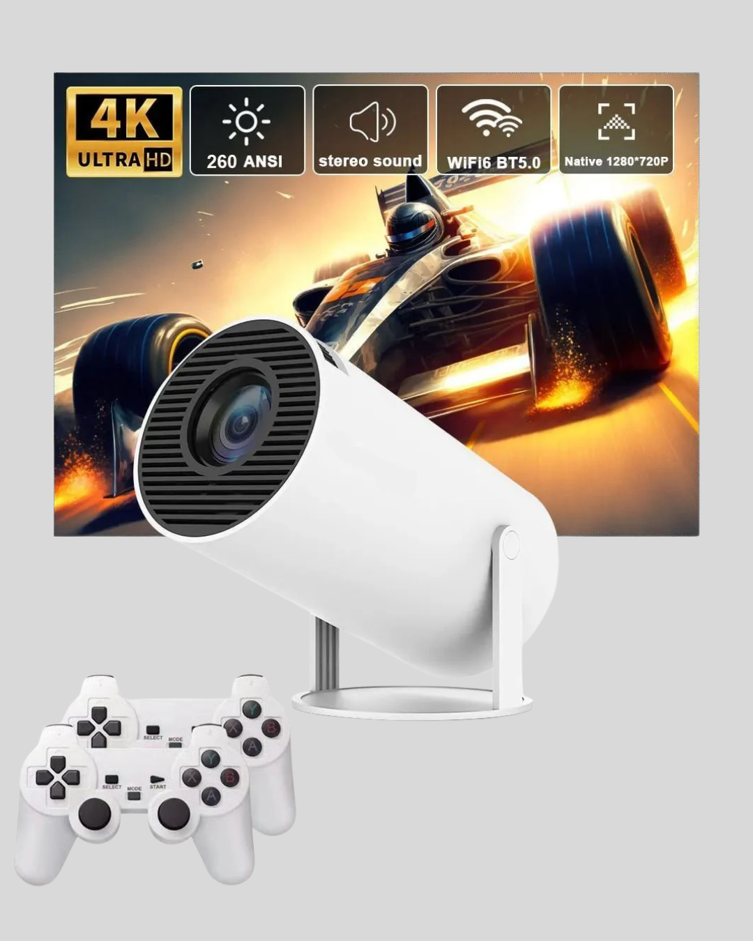 Kablosuz Mini Projeksiyon Cihazı Oyun ve Film İçin Taşınabilir Ev Sineması Yeni Nesil