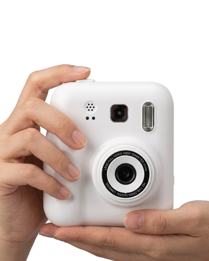 Eğlenceli Baskılı Çocuk Fotoğraf Makinesi Video Çekim 4 Rulo Kağıt 5 Kalem Set