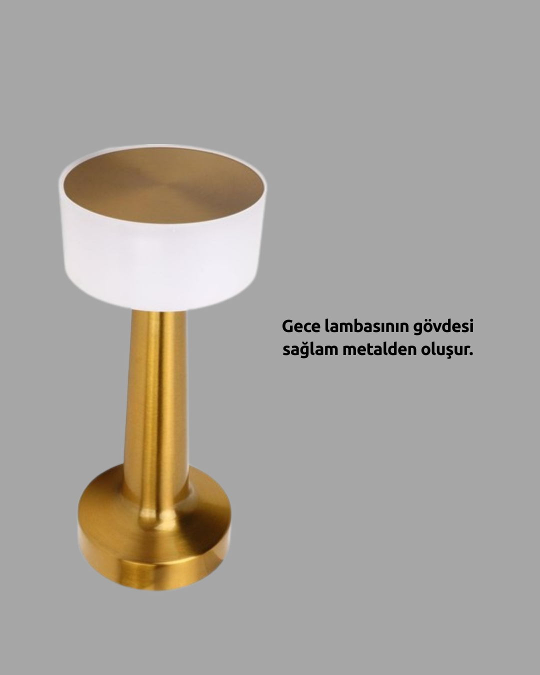 Modern USB'li Kablosuz Masa Lambası – Minimalist Tasarım, 3 Farklı Parlaklık