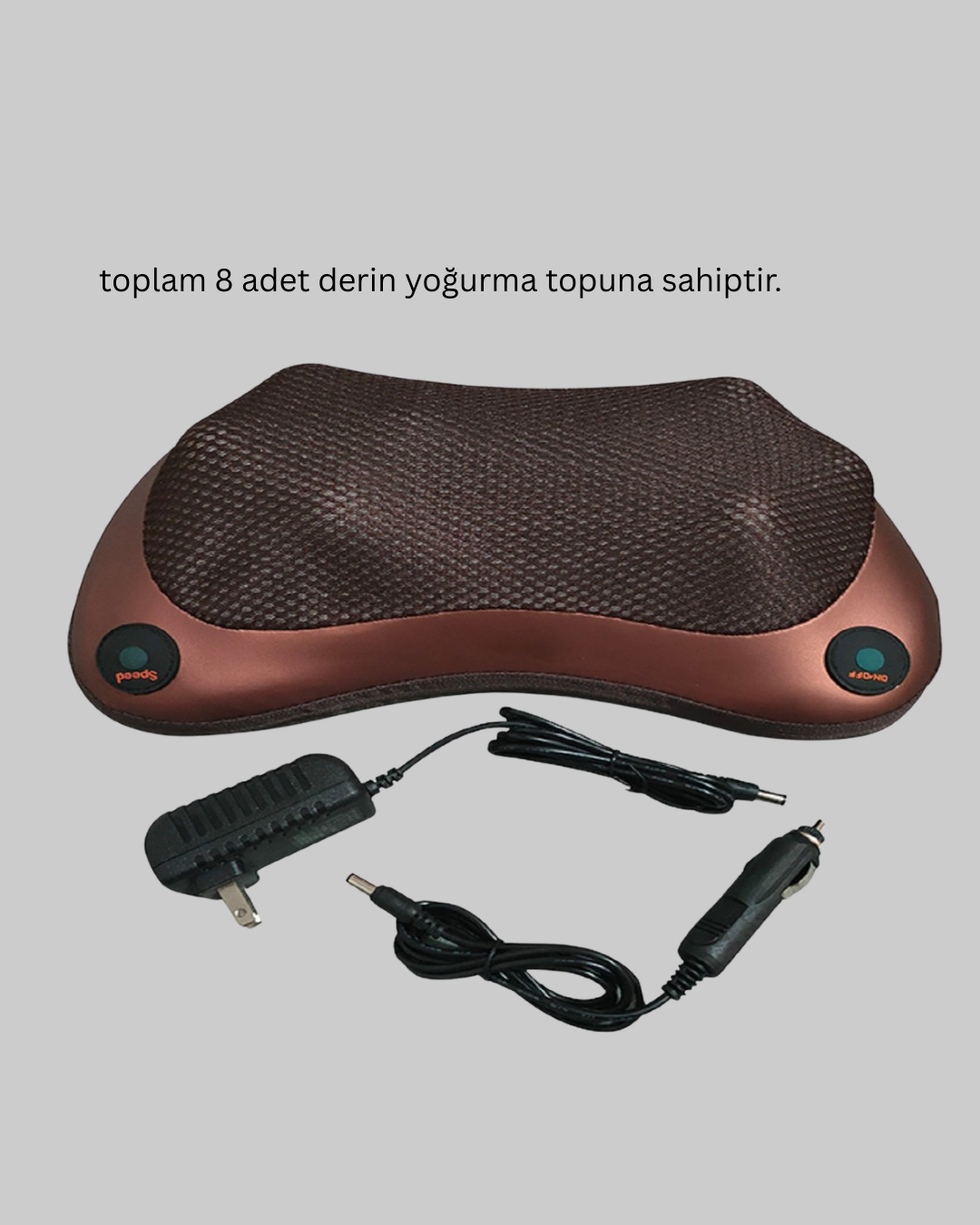 Ergonomik Derin Yoğurmalı Boyun Bel Sırt Masaj Cihazı Priz Çakmak Girişli