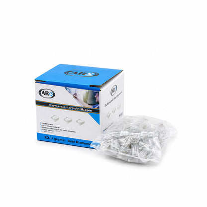 100 ADET 2Lİ 2X2.5 KABLO GEÇMELİ MANDALLI BUAT KLEMENSİ (5643)