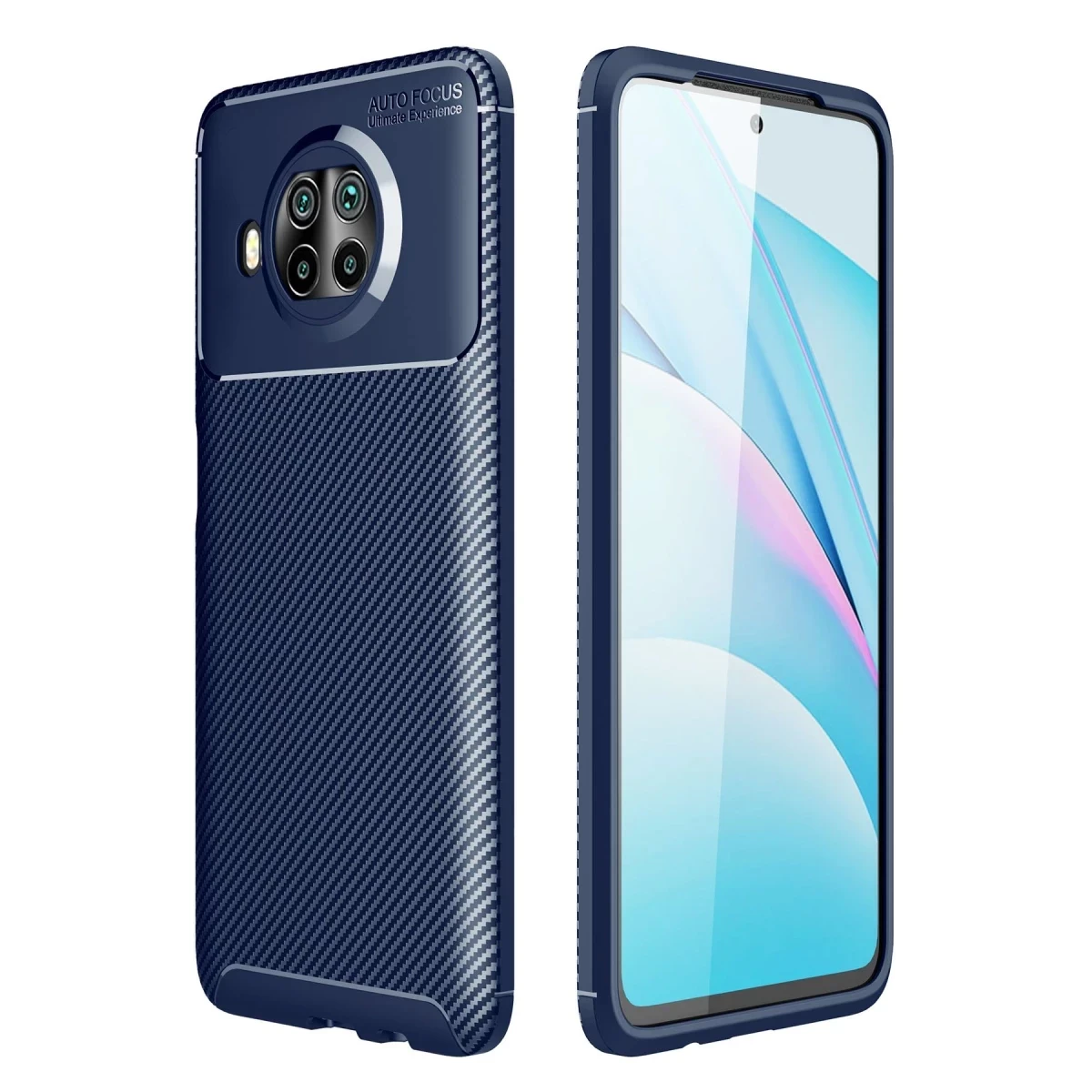 Xiaomi Mi 10T Lite Kılıf Auto Focus Karbon Kapak - Lacivert