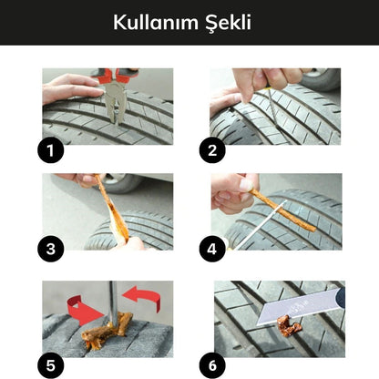 6 Parça Araba Motosiklet Otomobil Bisiklet Lastik Tamir Kiti Araç Bakım Seti
