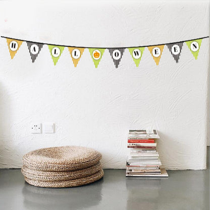 Cadılar Bayramı Kabak Temalı Halloween Yazılı Banner Süs Flama 3 Metre (5643)