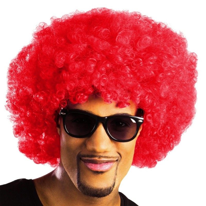 Kırmızı Renk Kıvırcık Afro Bonus Peruk (5643)