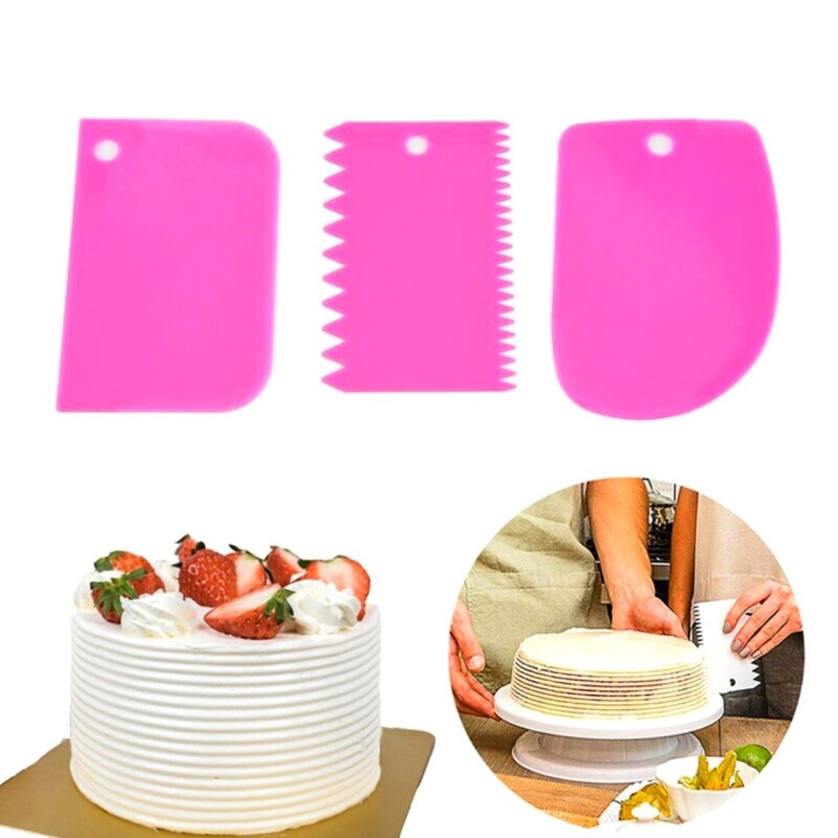Pasta Hamur Şekillendirici Spatula Kesici Kazıyıcı Dekoratör Set (5643)