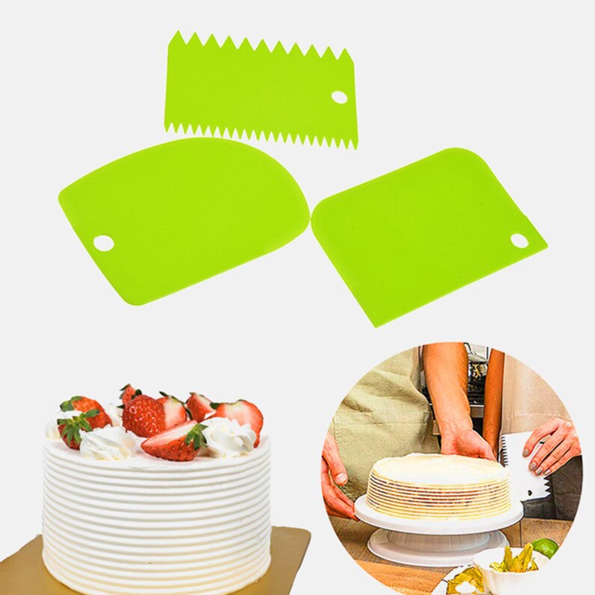 Pasta Hamur Şekillendirici Spatula Kesici Kazıyıcı Dekoratör Set (5643)