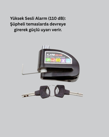 110 dB Alarm Disk Kilidi Motosiklet Scooter Bisiklet Güvenlik Yeni Nesil