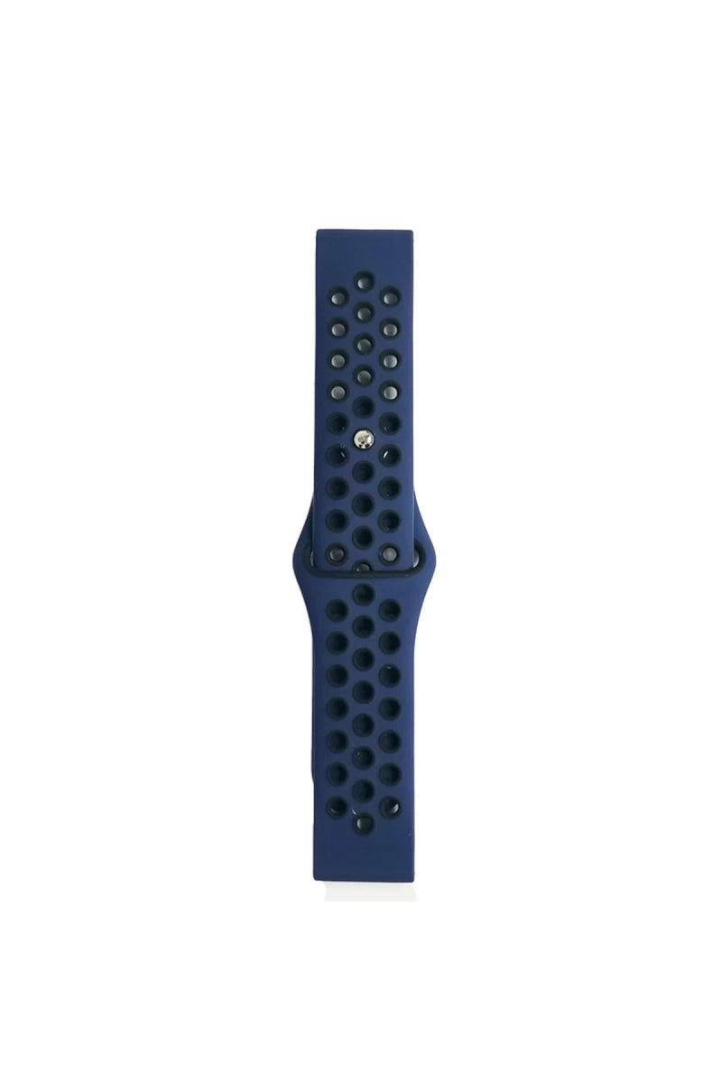 Watch 22mm Spor Delikli Kordon - Lacivert-Siyah