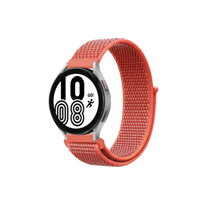 Samsung Galaxy Watch 4 Hasırlı Cırtcırtlı Kordon - Turuncu